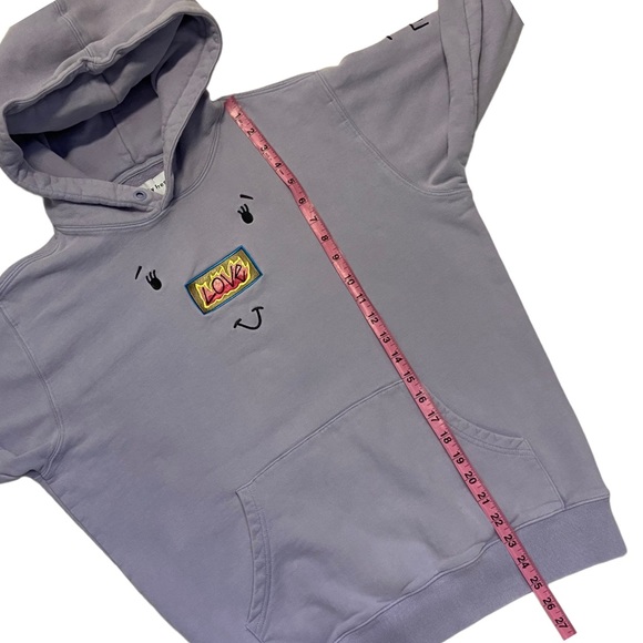 Teddy Fresh Love Face Purple Hoodie Sweatshirt Embroidered S - Picture 11 of 13